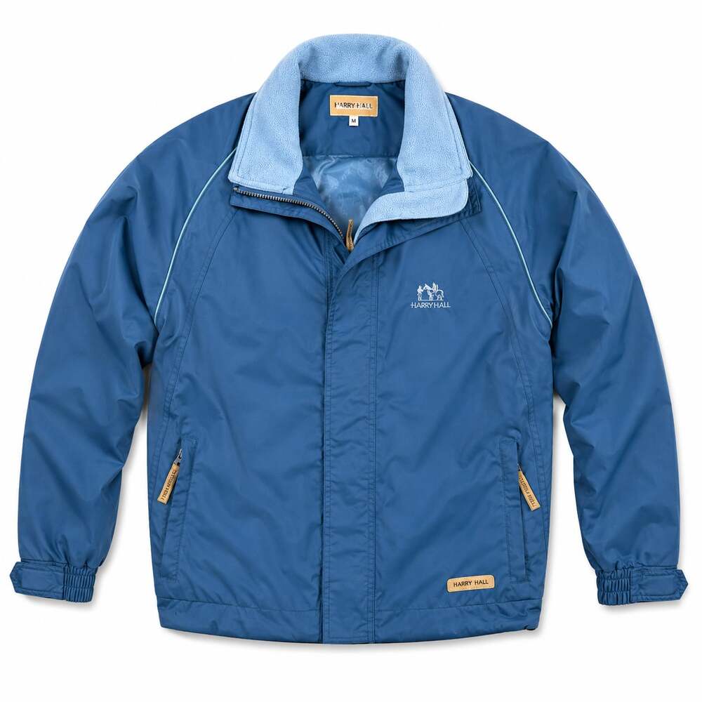 Harry Hall Blue Equestrian Performance Fleece-Lined Windbreaker Jacket
